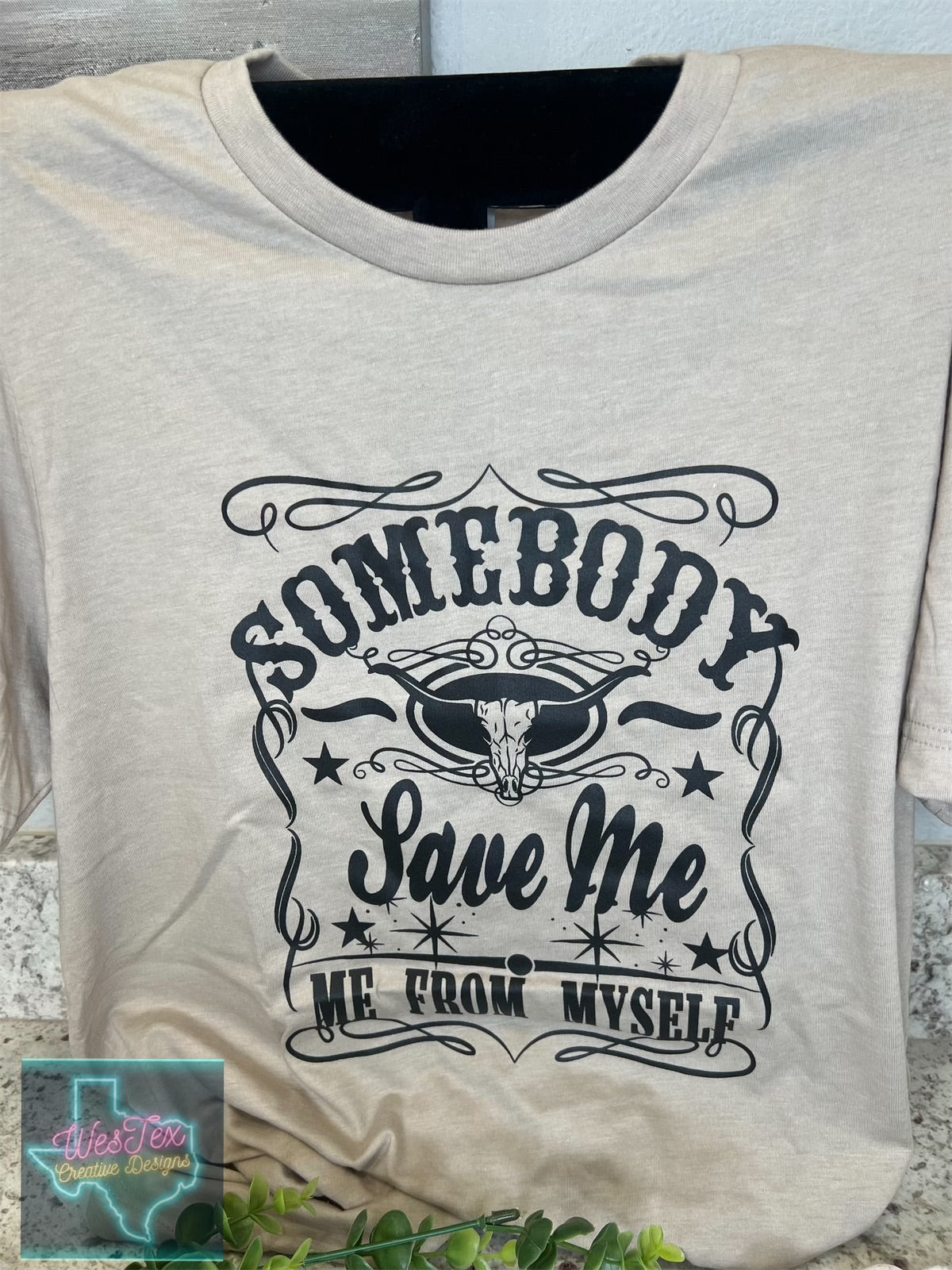 SOMEBODY SAVE ME - SHORT SLEEVE - TAN