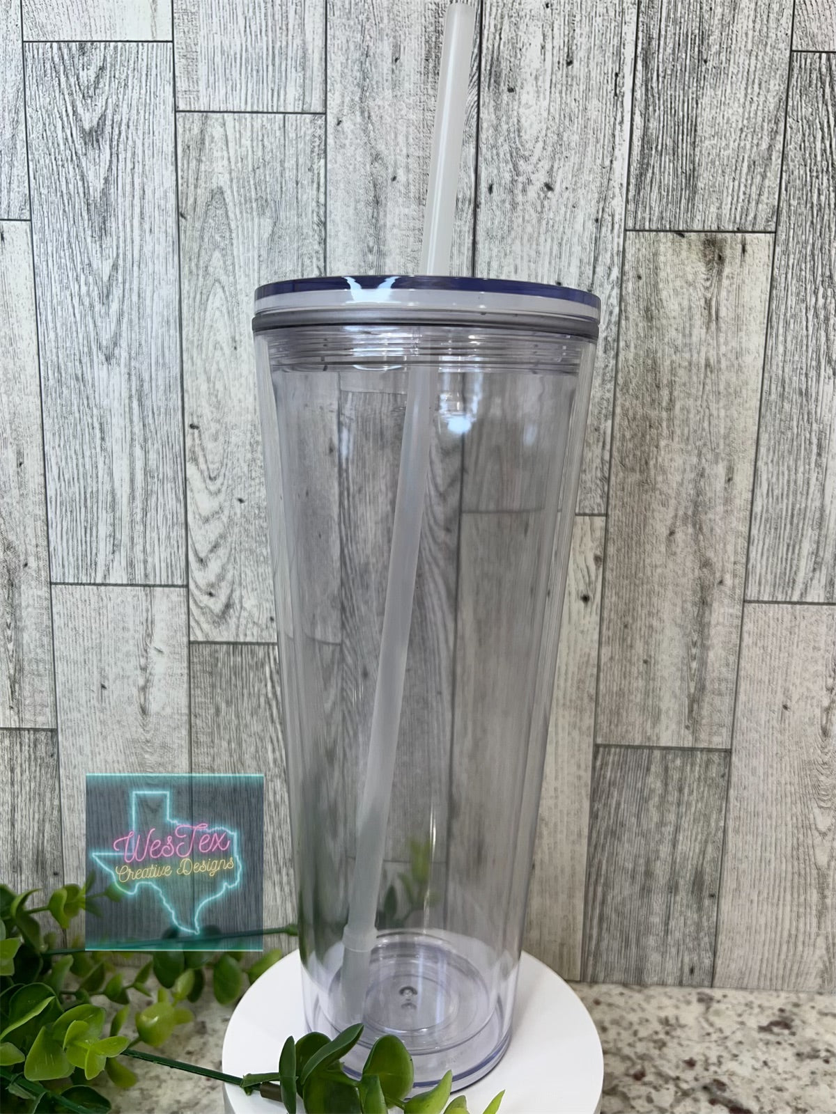 Custom Acrylic Tumbler with Straw