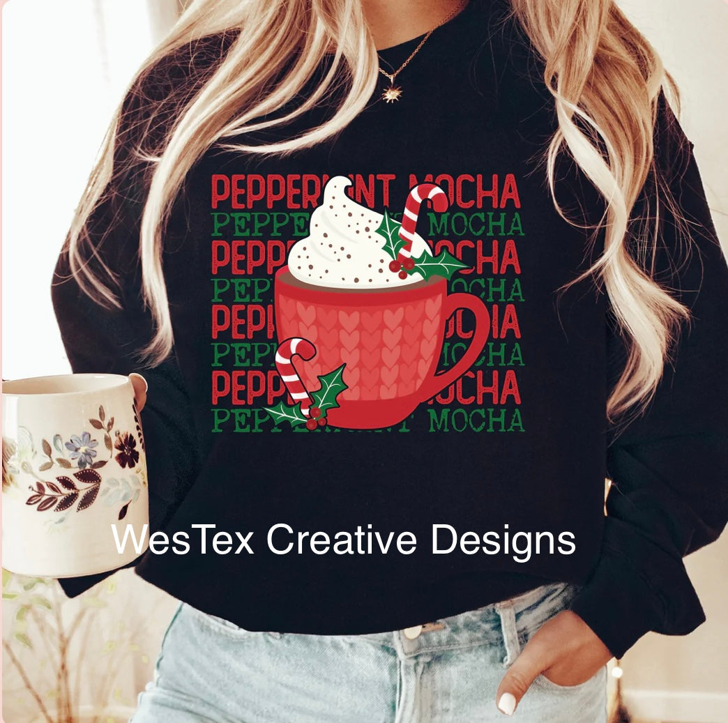 PEPPERMINT MOCHA - LONG SLEEVE - BLACK