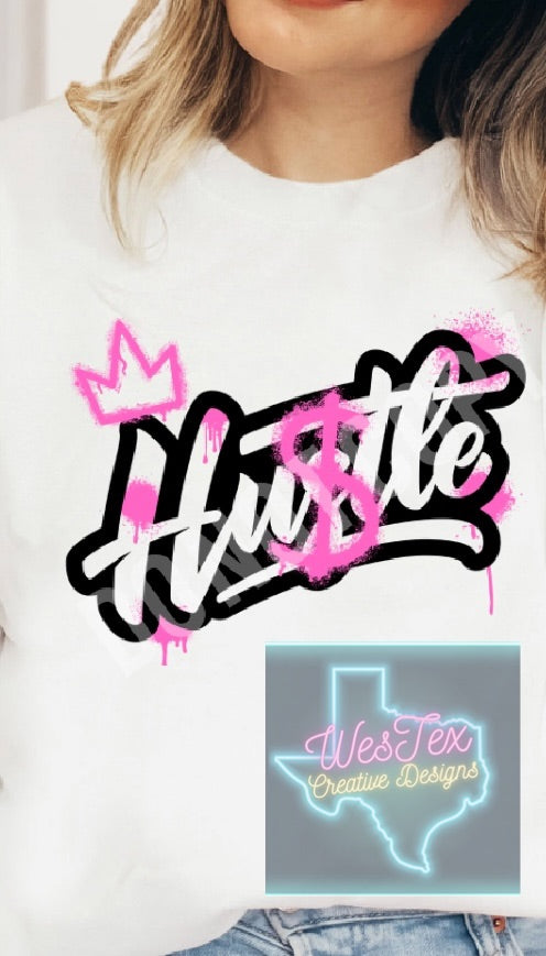 HUSTLE- SHORT SLEEVE - WHITE