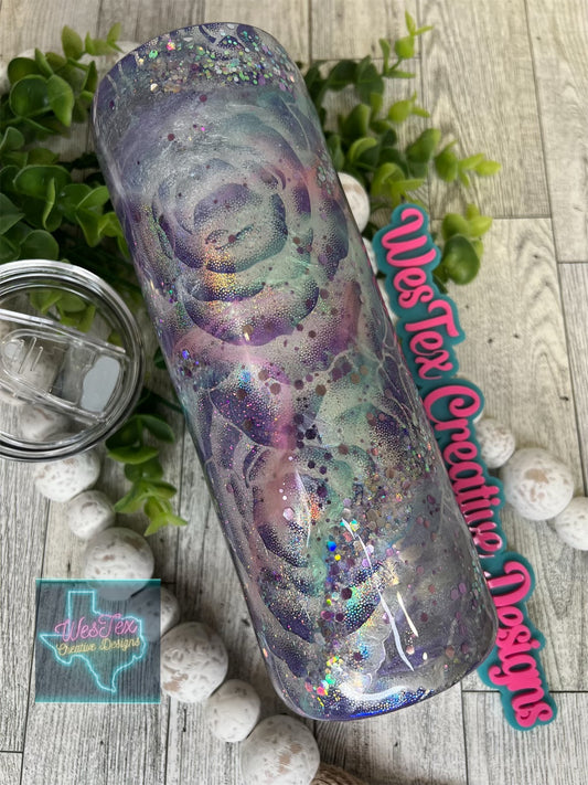 ROSES INK SWIRL- 20 OZ STAINLESS STEEL TUMBLER