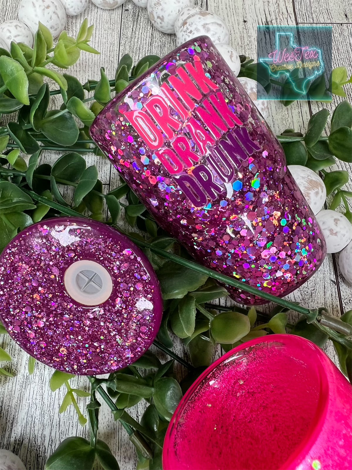 3 OZ GLITTER SHOT GLASS