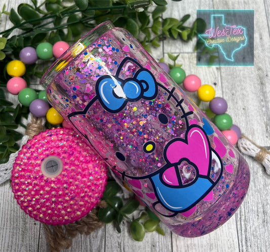 HK HEARTS - 16 OZ GLITTER GLASS CAN