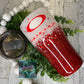 OHS RED & WHITE GLITTER - 20 OZ STAINLESS STEEL TUMBLER  - MODERN CURVE