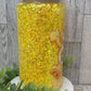 SWEAR BEAR YELLOW- 16 OZ GLITTER GLASS CAN