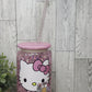 SPRING KITTY - 16 OZ GLITTER GLASS CAN
