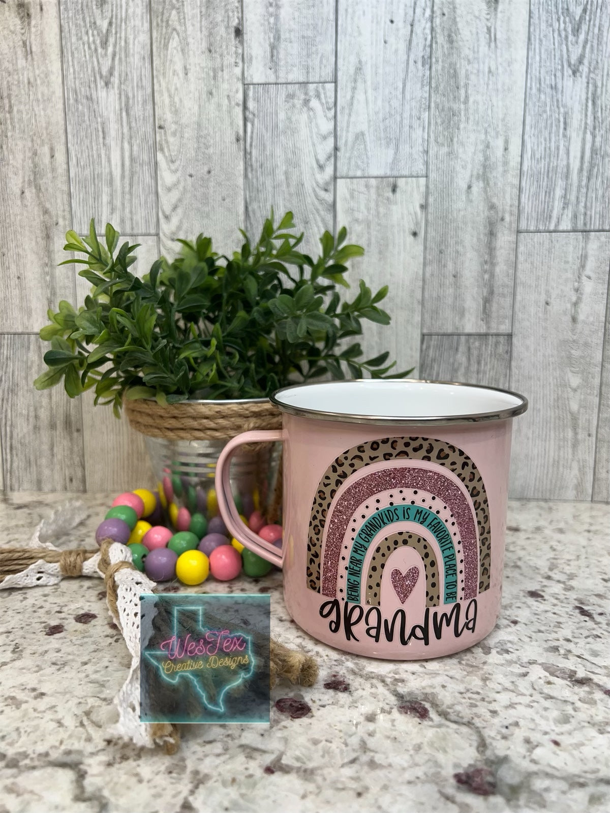 GRANDMA RAINBOW - 160Z METAL COFFEE CUP