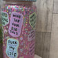 MOM VOCABULARY - 16 OZ GLITTER GLASS CAN