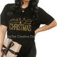 MERRY CHRISTMAS - METALLIC GOLD- SHORT SLEEVE - BLACK OR RED