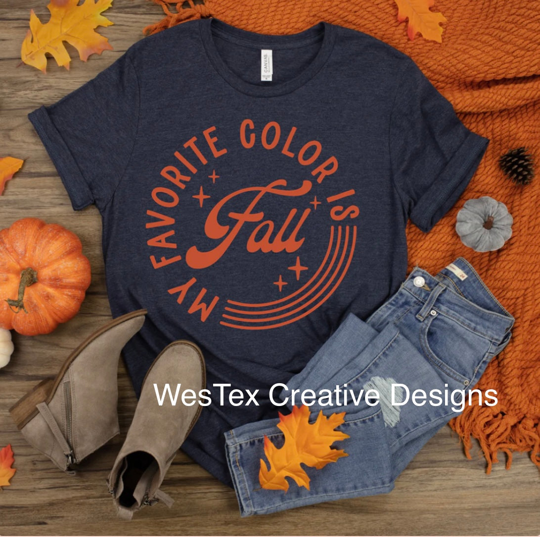 FAVORITE COLOR IS FALL- SHORT SLEEVE - NAVY