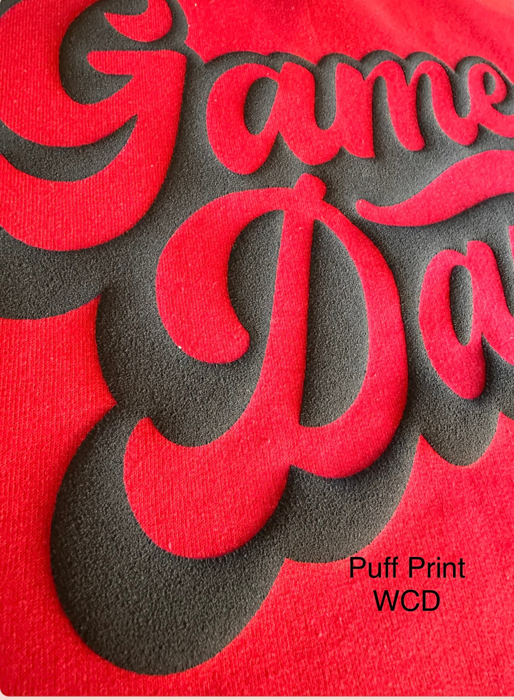 GAME DAY-PUFF PRINT- SHORT SLEEVE - RED