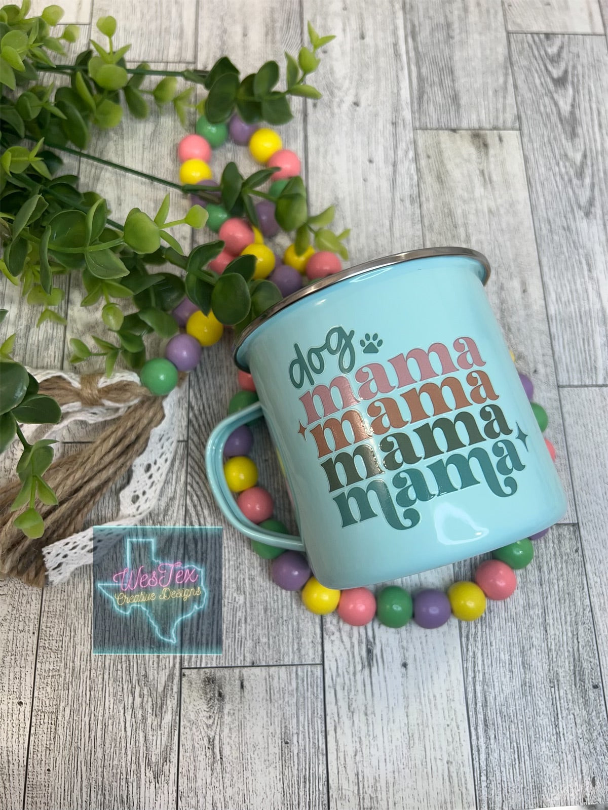 DOG MAMA - 160Z METAL COFFEE CUP