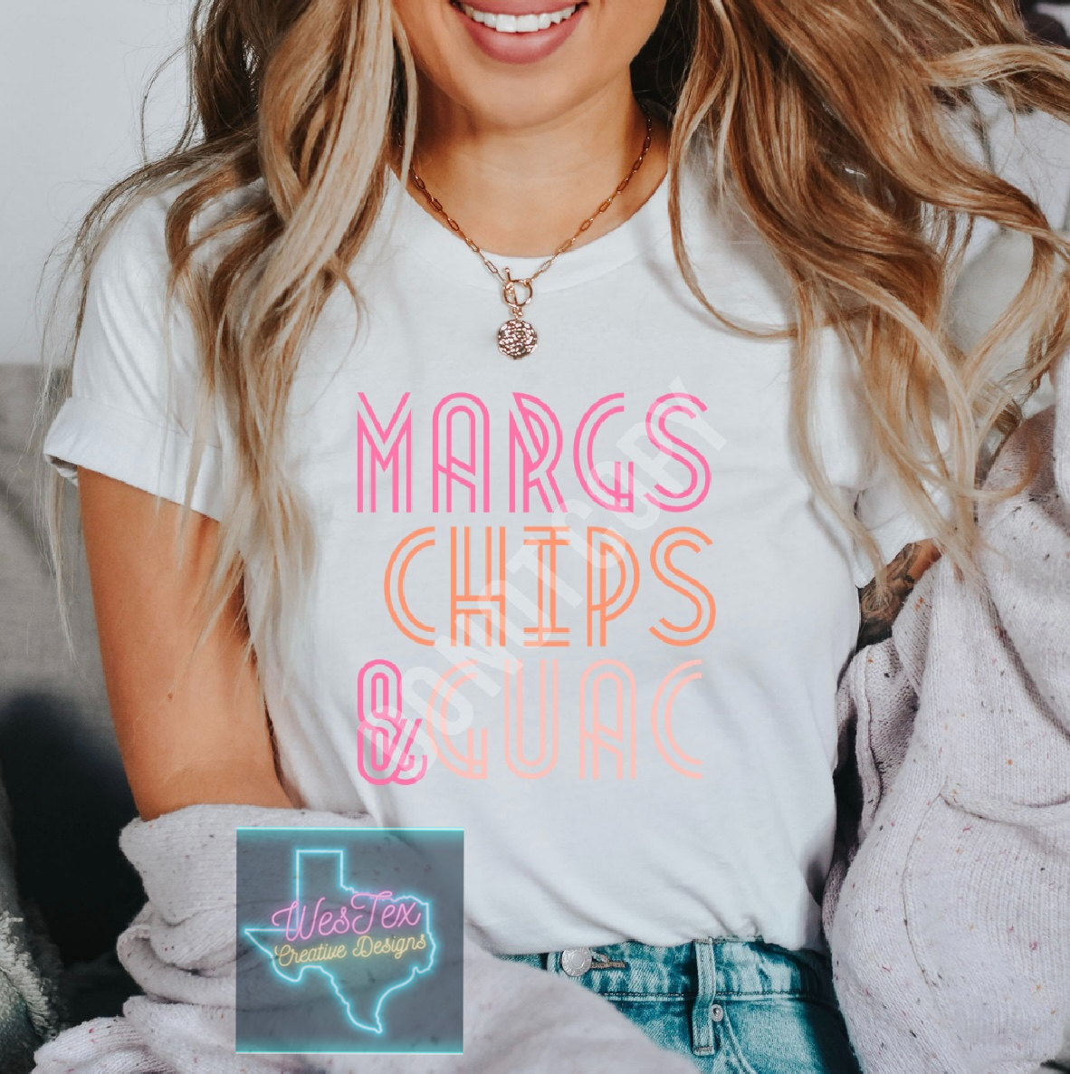 MARGS, CHIPS & GUAC- SHORT SLEEVE - WHITE